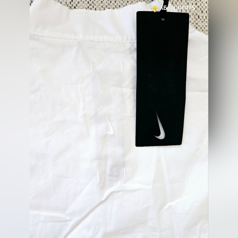 NWT NIKE × EVERY STITCH CONSIDERED Unisex White Cropped Shirt Jacket Size: XL - Picture 10 of 16